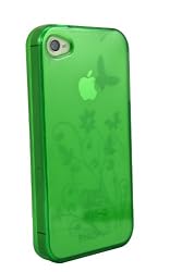 Green Butterfly Flower iPhone 4S Case (Compatible with Apple iPhone 4S, iPhone 4)