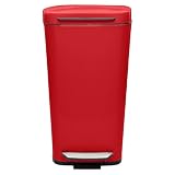 Oxo Good Grips Red Steel Rectangular Trash Can, 10-Gallon