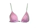 Guess Lilac Hearts Triangle Bra Swimsuit-top w/Rhinestone "G"