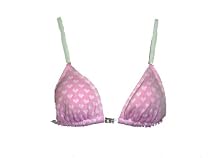Guess Lilac Hearts Triangle Bra Swimsuit-top w/Rhinestone "G"