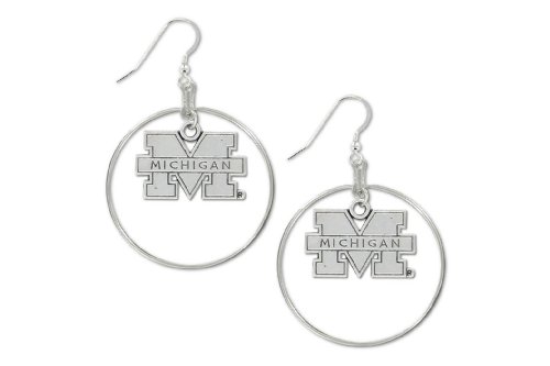 Michigan Wolverines School Charm Round Earrings