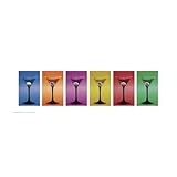 IMAGE OF Canvas Gallery Wrap Martini Glasses (Pop Art 2) Art Poster Print - 12x36 by Rich and Framous