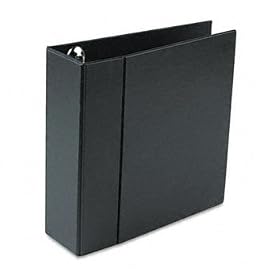 Heavy-Duty Vinyl EZD Ring Reference Binder, 4 Capacity, Black
