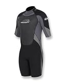 from Osprey Shorty Wetsuit Mens 40 Osprey Wet Suit Extra Large Grey - Deluxe Style Includes Front And Back Rubber Wind Cheater! New Osprey Sprey Wet Suit. High Quality Oeko-Tex Standard 100 Certified Materials, Ultra Flex 2.5 / 3mm Neoprene.
