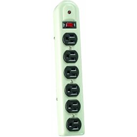 Coleman Cable 04625 6-Outlet Metal Surge Protector with 4-Foot Cord
