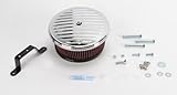 IMAGE OF Arlen Ness Big Sucker Performance Air Filter Kit - Grooved Chrome Cover Y-2013