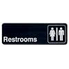 3''x9'' Restaurant Sign, Black, Restrooms