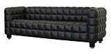 Baxton Studio Arriga Leather Modern Sofa, Black