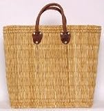 Moroccan Straw Summer Beach / Shopper / Tote Bag 18"x15"x7"