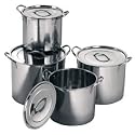 4 Piece Stainless Steel Stockpot Set with Lids