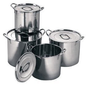4 piece stainless steel stock pot set