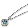 Sterling Silver With 14k Diamond and Blue Topaz Necklace - JewelryWeb