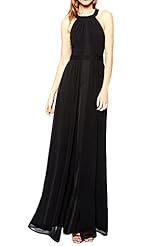 Sexy Sheer Backless Lace Draped Cocktail Halter Fit-and-Flare Chiffon Bandage Dress/Evening Dress/Party Dress/Maxi Dress 