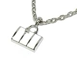 Travel Bag Purse Pendant Necklace White Fashion Jewelry