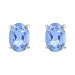 Sterling Silver Genuine Blue Topaz 4x6mm Oval Stud Earring