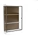Edge Series Floor Display Case Frame Color: Dark Bronze, Base Color: Frosty White, Case Backing: Chocolate