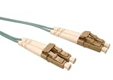Shaxon FCLCLCQ03M, LC to LC Duplex Multimode 50/125 10 Gigabit Fiber Optic Patch Cord - Aqua PVC Zip Cord, 3 Meters