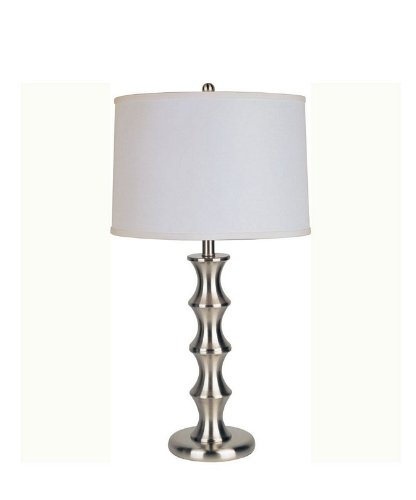Table Lamp  Metal Base in Satin Nickel Finish 