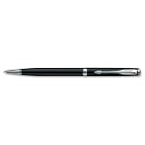Parker Sonnet Slim CT Ball Pen with Twist-action plus Black and Blue Refills Lacquer Black Ref S0808840