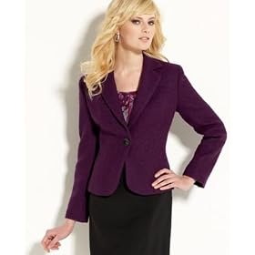 AK Anne Klein One-Button Fitted Jacket