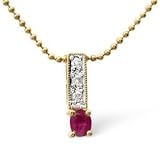 9 ct Ruby & Diamond Pendant .