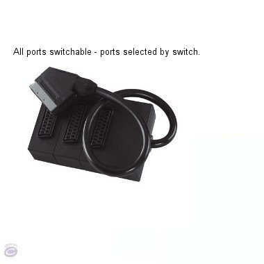 Ex-Pro Premium Black 3 Way Scart Splitter - SWITCHABLE, Shielded cable, stress reliefs. 21 Pin Fully screen. 2 Year Ex-Pro warranty