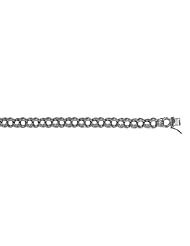 CleverEves 14Kt White Gold Triple Charm 1.7mm Bracelet