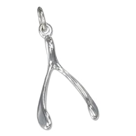 STERLING SILVER THREE DIMENSIONAL WISHBONE CHARM