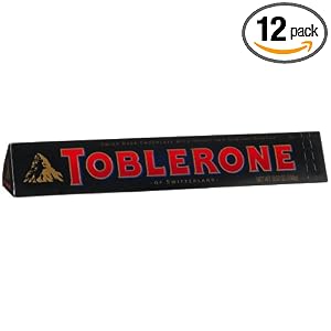 Toblerone Swiss Chocolate and Almond Nougat, 3.52-Ounce Bars (Pack of 12)