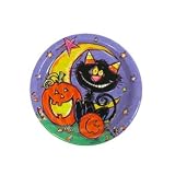 SALE - 7 Halloween Cat Plates - SALE