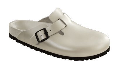 Birkenstock clogs Boston in size 35.0 W EU made of Leather in Nacre with a regular insole