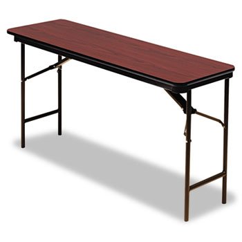 New-Iceberg 55284 - Premium Wood Laminate Folding Table, Rectangular, 72w x 18d x 29h, Mahogany - ICE55284