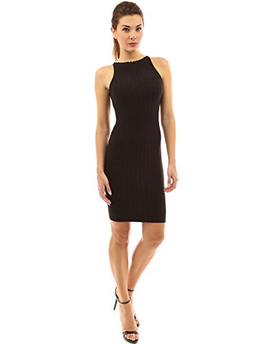 PattyBoutik Women's Crewneck Sleeveless Ribbed Dress