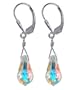 Made with Swarovski Elements� Clear Crystal Sterling Silver Leverback 1.5" Long Dangle Earrings