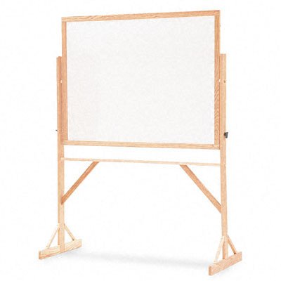 Quartet Standard Melamine Reversible Whiteboard 4 x 6 Feet Includes Accessory Rail Oak Frame