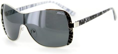 "Adori 92031" Elegant Polarized Sunglasses (Chrome/Zebra w/ Smoke)