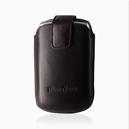 New Fashionable Premium High Quality Genuine Leather Pouch Protective Carrying Cell Phone Case for BlackBerry Torch 9800 Curve 3G 9300 Curve 8330 8300 8520 8530 8900 Bold 9700 / ZTE MSGM8 II Cricket / HTC Pure / Huawei M750 / LG Vu Plus enV3 VX-9200 Rumor Touch GM730 / Palm Pixi / Pixi Plus / Pantech Slate C530 / Samsung Reality / Strive A687 Magnet A257 Freeform / Link R350 / R351 / Sanyo SCP-2700 Sharp Microsoft Kin Two – Brown
