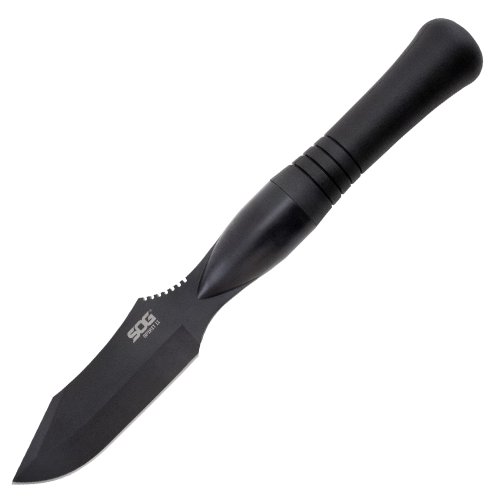 SOG Specialty Knives & Tools FS02N-CP Spirit II Knife with Straight Edge Fixed 4.65-Inch Steel Blade and Removable GRN Handle, Satin Finish