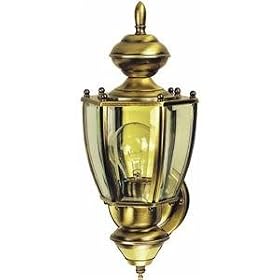 Heath Zenith SL-4160-AB-B Motion-Activated Six-Sided Coach Light, Antique Brass with Clear Beveled Glass