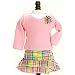 Fits American Girl Doll Outfit, 18 Inch Doll Clothing 2 Pc. Set of Doll Skirt in Pink & Green Plaid,