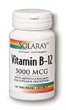Vitamin B-12 Sublingual Lozenge 30 Tabs 5000 mcg - Solaray