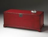 COCKTAIL TRUNK Distressed Red Finish