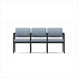 IMAGE OF Lenox Three Seat Sofa with Center Arm Fabric: Kilkenny Tweed - Brite Light, Frame Finish: Natural