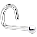 Solid 14KT White Gold 1.5mm Ball Left Nostril Screw Ring - 18 Gauge