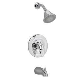 American Standard T385.502.002 Reliant 3 Bath/Shower Trim Kit with Easy Clean Showerhead, Shower Arm and Flange, Polished Chrome