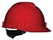 MSA Red V-Gard Class E Type I Polyethylene Slotted Hard Cap With Fas-Trac Suspension. Purchase of 3 Each