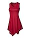 Made By Johnny MBJ WT671 Womens Summer Sleeveless Irregular Handkerchie Hem Loose Tunic Tops Flowy Blouses Shirt L Merlot