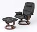 Kitchen & Housewares : Leather electric massage recliner chair with footstool black