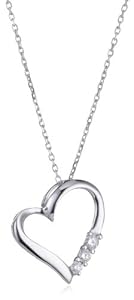 Bella Donna Anhänger mit Kette 375/000 Weissgold 43 cm 3 Brillanten W-PI  0,10ct.  655867