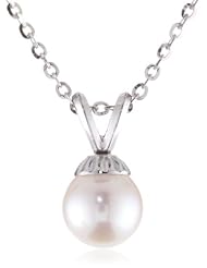 TARA Pearls "Akoya" White Pendant Necklace, 18"